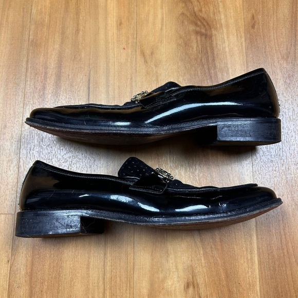 Vero‎ Cuoio Made in Italy Men’s Shoes Glossy Black with Gold Emblem Size 40 main image 4